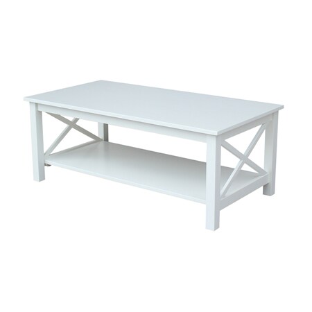 International Concepts Rectangle Hampton Coffee Table, 46 W, 24 L, 18 in H, Wood, White OT08-70C